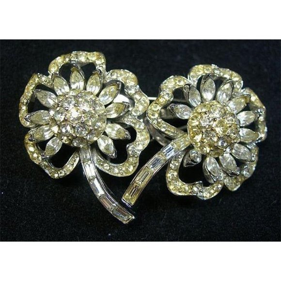 Sparkling Signed Corocraft Coro Duette Clip Brooch Circa 1940s - Picture 1 of 3